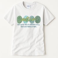 Fingerprint Autism Each Print Tells A Different Story Tall T-Shirt