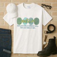 Fingerprint Autism Each Print Tells A Different Story Tall T-Shirt