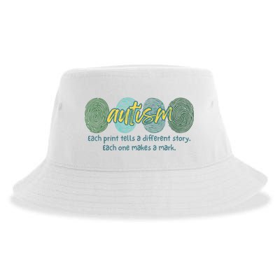 Fingerprint Autism Each Print Tells A Different Story Sustainable Bucket Hat
