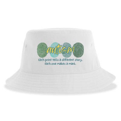 Fingerprint Autism Each Print Tells A Different Story Sustainable Bucket Hat