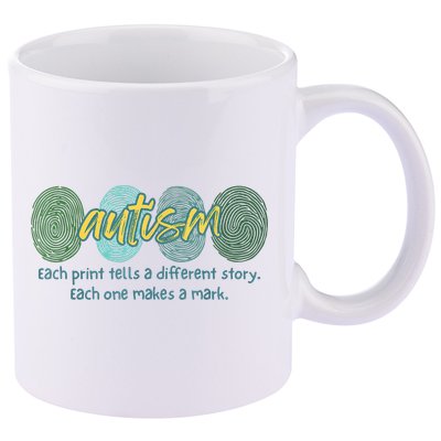 Fingerprint Autism Each Print Tells A Different Story 11oz C Handle Ceramic Mug