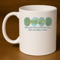 Fingerprint Autism Each Print Tells A Different Story 11oz C Handle Ceramic Mug