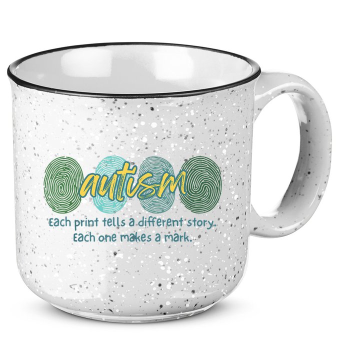 Fingerprint Autism Each Print Tells A Different Story 15oz Campfire Ceramic Mug