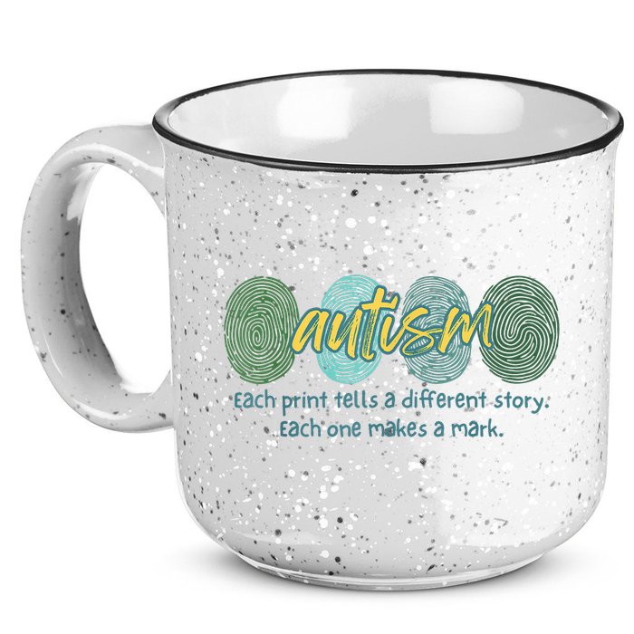 Fingerprint Autism Each Print Tells A Different Story 15oz Campfire Ceramic Mug