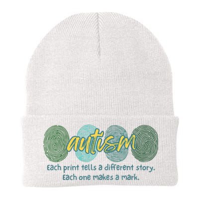 Fingerprint Autism Each Print Tells A Different Story Knit Cap Winter Beanie