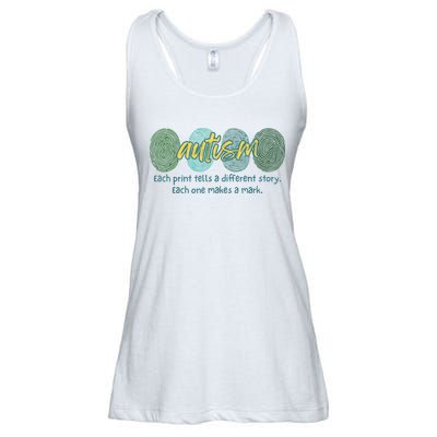 Fingerprint Autism Each Print Tells A Different Story Ladies Essential Flowy Tank