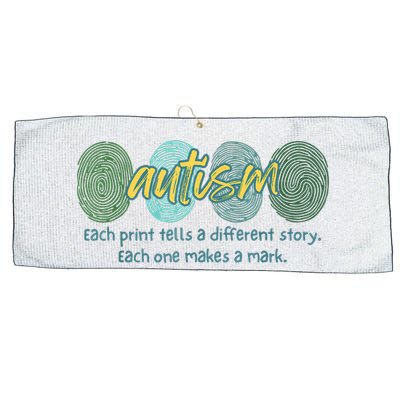 Fingerprint Autism Each Print Tells A Different Story Large Microfiber Waffle Golf Towel