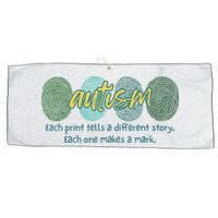 Fingerprint Autism Each Print Tells A Different Story Large Microfiber Waffle Golf Towel