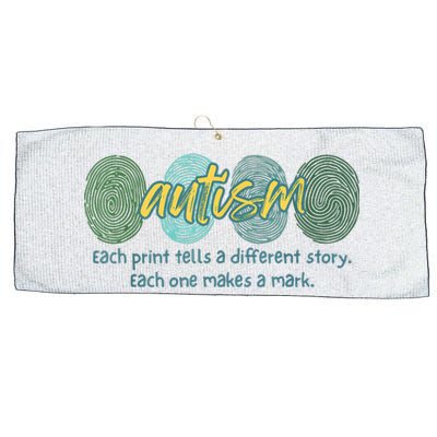 Fingerprint Autism Each Print Tells A Different Story Large Microfiber Waffle Golf Towel