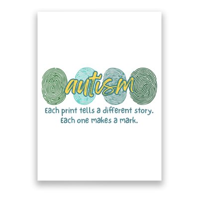 Fingerprint Autism Each Print Tells A Different Story Poster