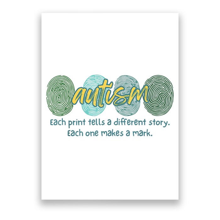 Fingerprint Autism Each Print Tells A Different Story Poster