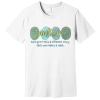 Fingerprint Autism Each Print Tells A Different Story Premium T-Shirt