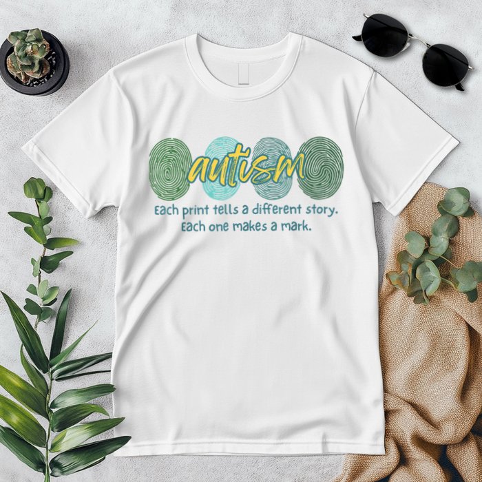 Fingerprint Autism Each Print Tells A Different Story Premium T-Shirt