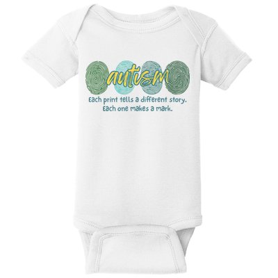 Fingerprint Autism Each Print Tells A Different Story Baby Bodysuit