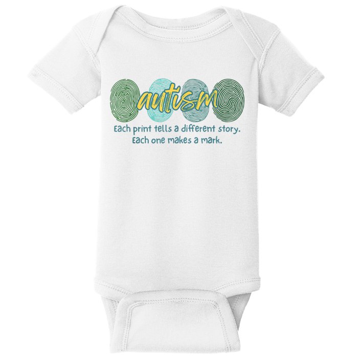 Fingerprint Autism Each Print Tells A Different Story Baby Bodysuit