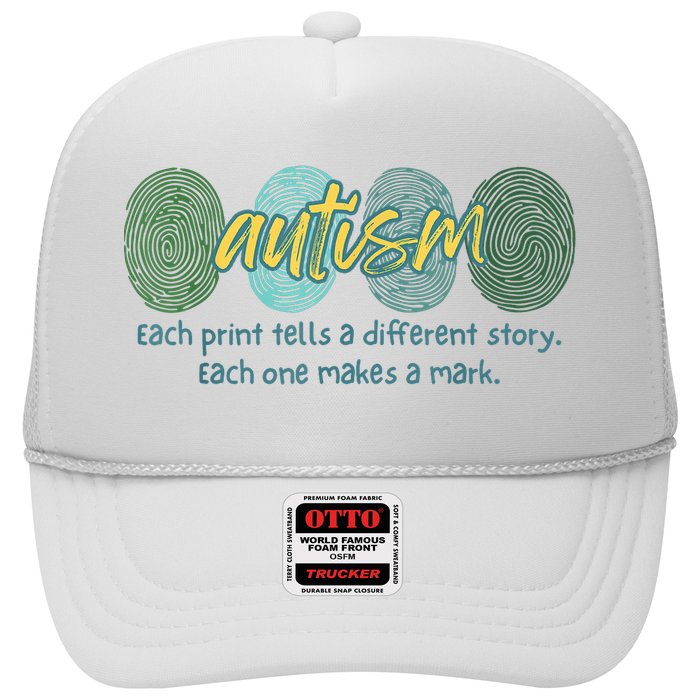 Fingerprint Autism Each Print Tells A Different Story Trucker Hat