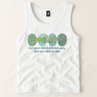 Fingerprint Autism Each Print Tells A Different Story Tank Top