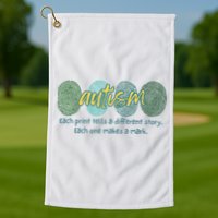 Fingerprint Autism Each Print Tells A Different Story Golf Towel