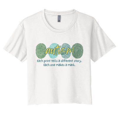 Fingerprint Autism Each Print Tells A Different Story Crop Top