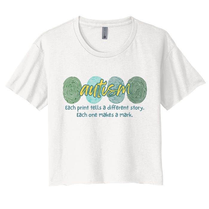 Fingerprint Autism Each Print Tells A Different Story Crop Top