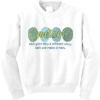 Fingerprint Autism Each Print Tells A Different Story Kids Sweatshirt