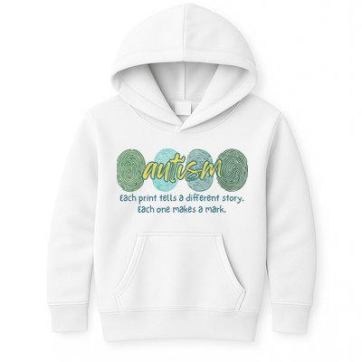 Fingerprint Autism Each Print Tells A Different Story Kids Hoodie