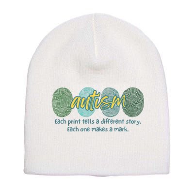 Fingerprint Autism Each Print Tells A Different Story Short Acrylic Beanie