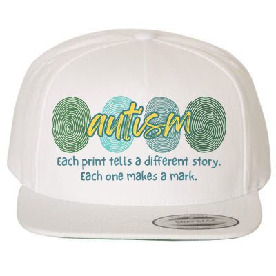 Fingerprint Autism Each Print Tells A Different Story Wool Snapback Cap