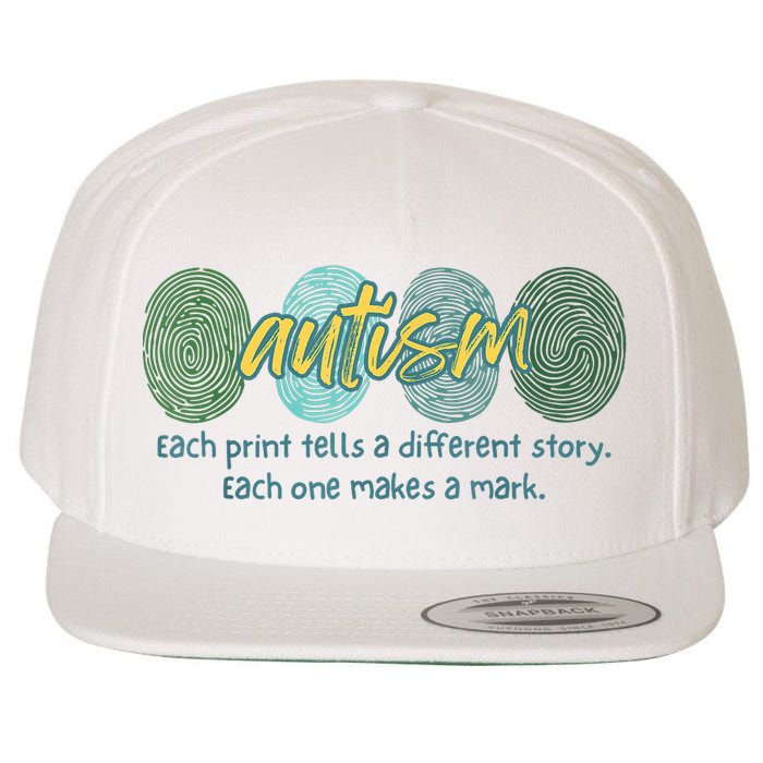 Fingerprint Autism Each Print Tells A Different Story Wool Snapback Cap