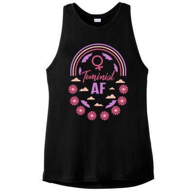 Feminist Af Empowert Support Power Support She Gift Ladies PosiCharge Tri-Blend Wicking Tank