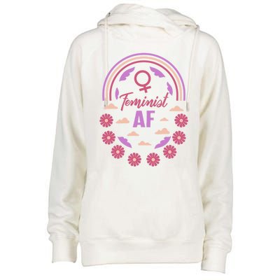 Feminist Af Empowert Support Power Support She Gift Womens Funnel Neck Pullover Hood