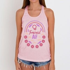 Feminist Af Empowert Support Power Support She Gift Women's Knotted Racerback Tank