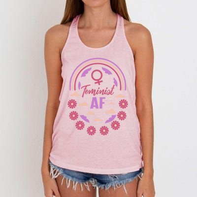 Feminist Af Empowert Support Power Support She Gift Women's Knotted Racerback Tank