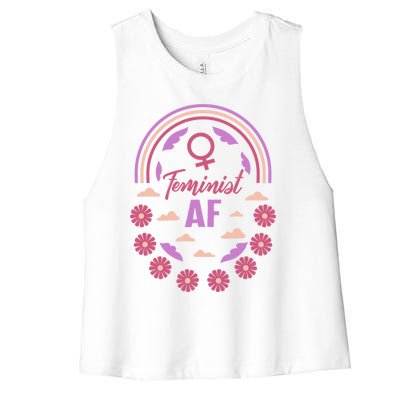 Feminist Af Empowert Support Power Support She Gift Women's Racerback Cropped Tank