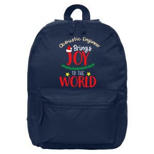 Funny Acoustic Engineer Brings Joy To The World Christmas 16 in Basic Backpack