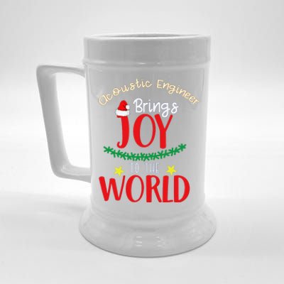 Funny Acoustic Engineer Brings Joy To The World Christmas Beer Stein