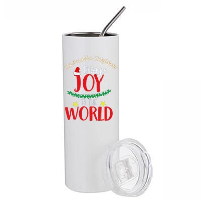 Funny Acoustic Engineer Brings Joy To The World Christmas Stainless Steel Tumbler