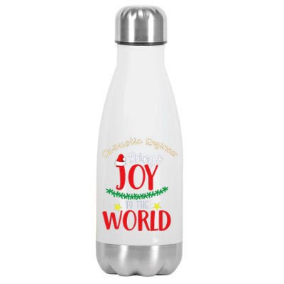 Funny Acoustic Engineer Brings Joy To The World Christmas Stainless Steel Insulated Water Bottle