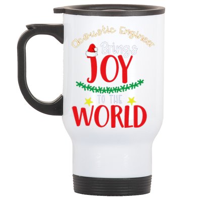 Funny Acoustic Engineer Brings Joy To The World Christmas Stainless Steel Travel Mug