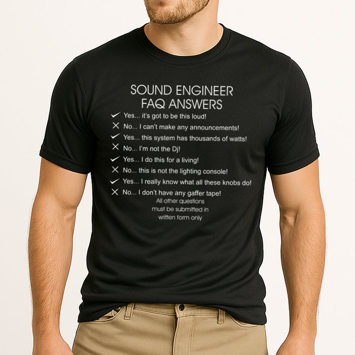 Funny Audio Engineer Definition Sound Technician Guy Gift Cooling Performance Crew T-Shirt