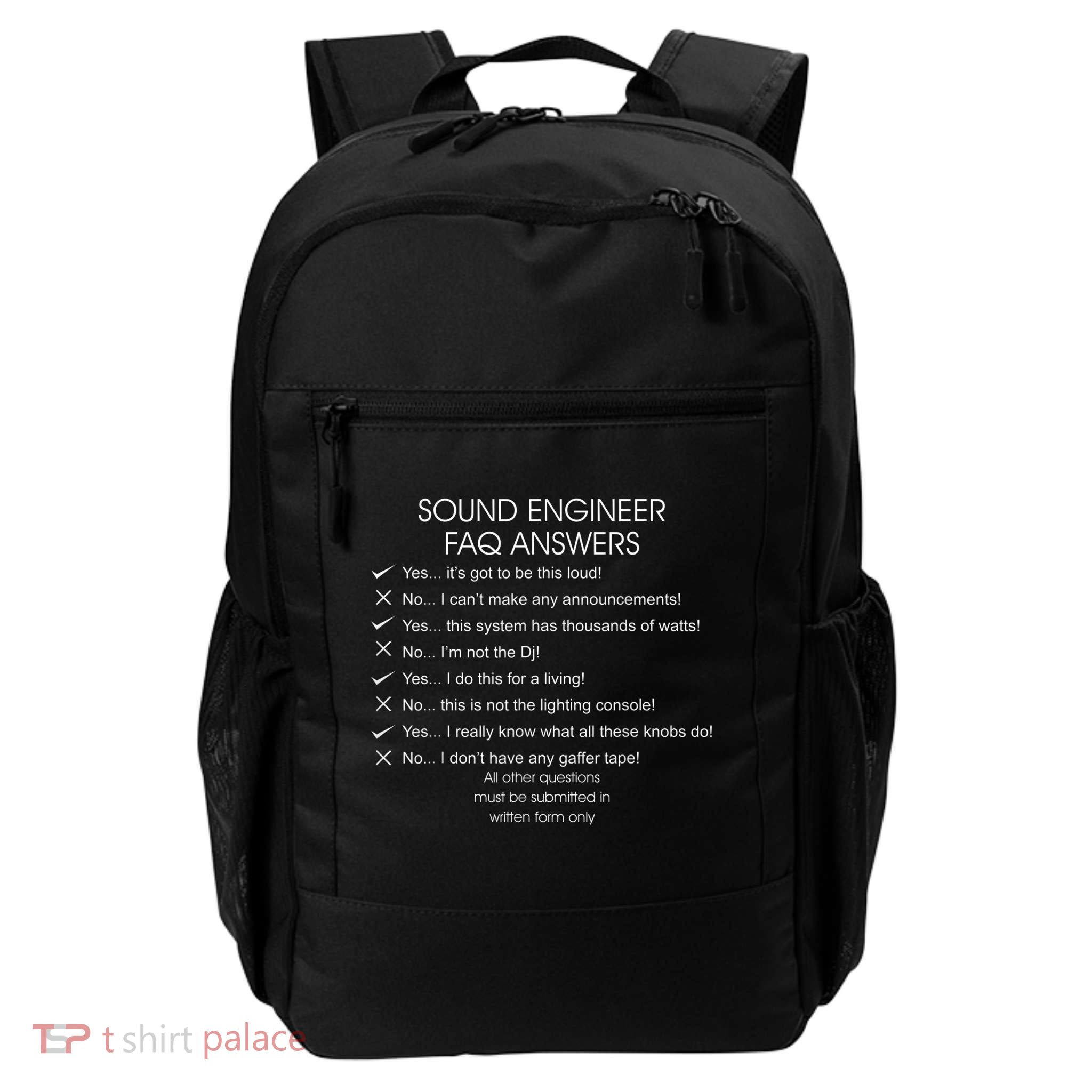 Funny Audio Engineer Definition Sound Technician Guy Gift Daily Commute Backpack