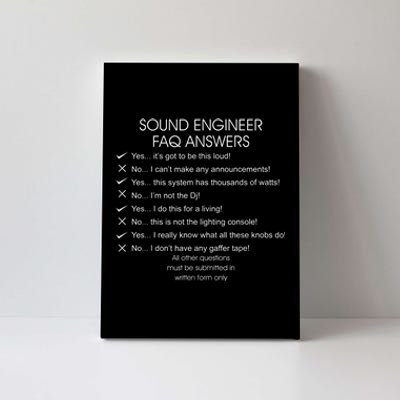 Funny Audio Engineer Definition Sound Technician Guy Gift Canvas