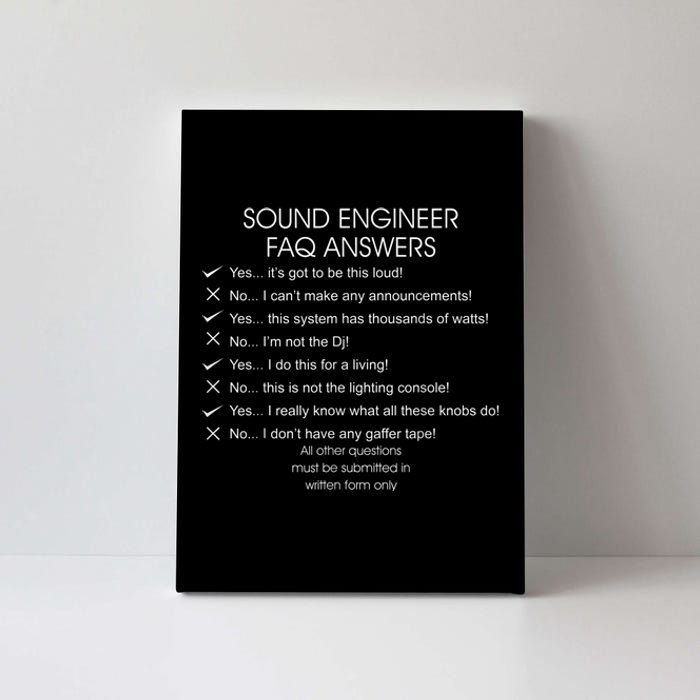 Funny Audio Engineer Definition Sound Technician Guy Gift Canvas