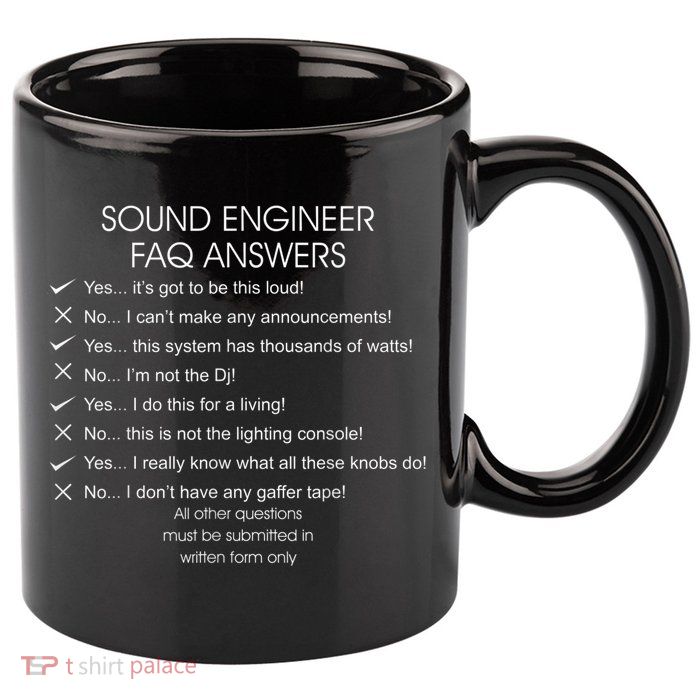 Funny Audio Engineer Definition Sound Technician Guy Gift 11oz C Handle Ceramic Mug
