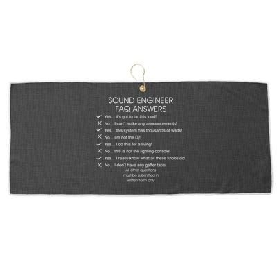 Funny Audio Engineer Definition Sound Technician Guy Gift Large Microfiber Waffle Golf Towel