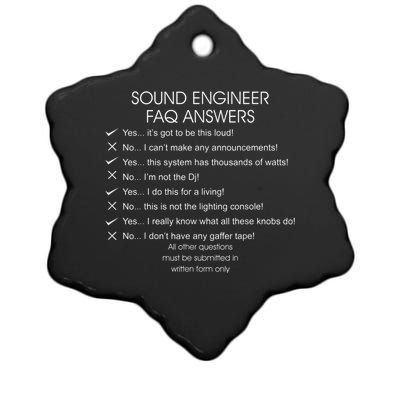 Funny Audio Engineer Definition Sound Technician Guy Gift Ceramic Star Ornament