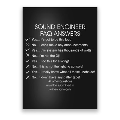 Funny Audio Engineer Definition Sound Technician Guy Gift Poster
