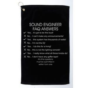 Funny Audio Engineer Definition Sound Technician Guy Gift Platinum Collection Golf Towel