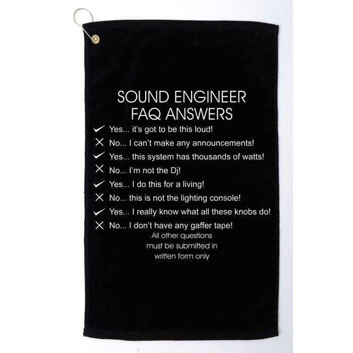 Funny Audio Engineer Definition Sound Technician Guy Gift Golf Towel