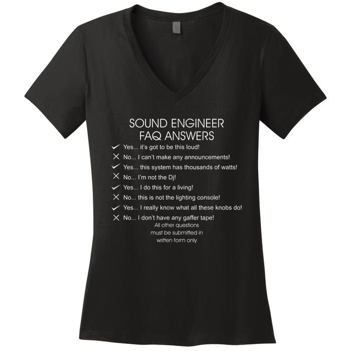 Funny Audio Engineer Definition Sound Technician Guy Gift Women's V-Neck T-Shirt